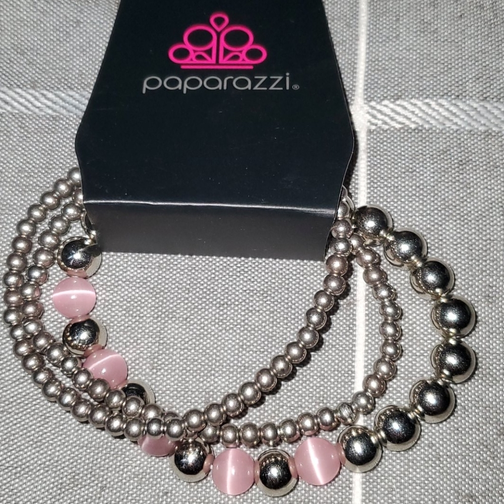 NWT / Pink & Silver Stretchy Bracelet